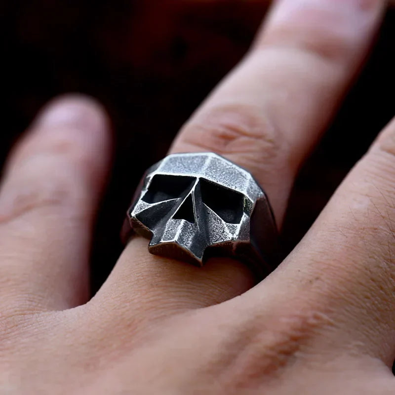 Mechanical Skull Ring – Skeleton with Dark Mech Robotic Gothic Hip Hop Biker Statement detail image - detail view 4