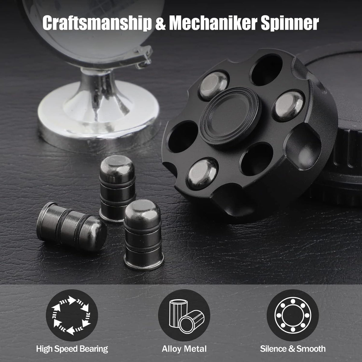 Metal Fidget Spinner – Spin Chamber Revolver with EDC Stress Relief Toy detail image - detail view 9