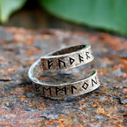 Metal Fidget Spinner – Statement Ring with Gothic Viking Rune Rotating Punk Retro detail image
