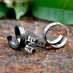 Metal Fidget Spinner – Statement Ring with Gothic Viking Rune Rotating Punk Retro detail image - detail view 5