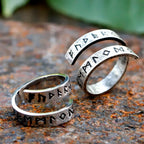 Metal Fidget Spinner – Statement Ring with Gothic Viking Rune Rotating Punk Retro detail image - detail view 6