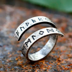 Metal Fidget Spinner – Statement Ring with Gothic Viking Rune Rotating Punk Retro product image