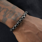 Punk Titanium Bracelet – RustEdge Steel Industrial with Oxidized Finish detail image - detail view 3
