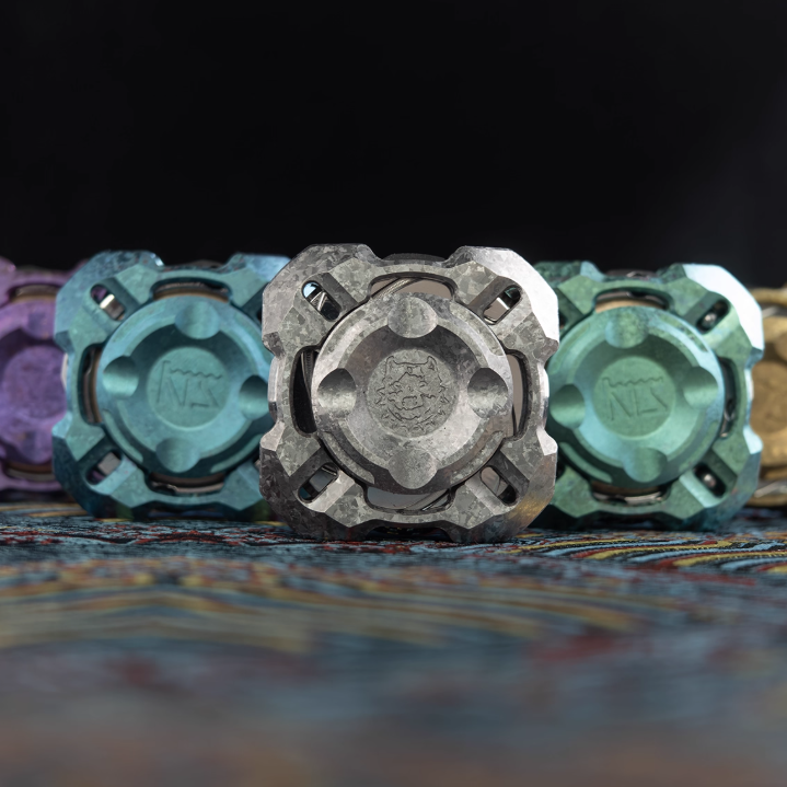 Nebula in Gyre M4 Mortise & Tenon Fidget Spinner - Four-Leaf Linkage
