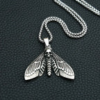 Skull Moth Necklace – Death Gothic Punk Pendant for Alternative Styling, Collecting detail image - detail view 3