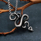 Snake Necklace – Serpent Bound Chain Punk Gothic Biker Viking Statement detail image - detail view 3