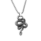 Snake Necklace – Serpent Bound Chain Punk Gothic Biker Viking Statement detail image - detail view 6