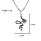 Snake Necklace – Serpent Coil Pendant Gothic Punk Biker Viking Statement detail image - detail view 6