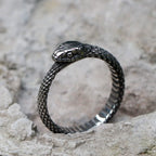 Snake Ring – Ouroboros Serpent Eternity Gothic Viking Punk Statement detail image - detail view 6