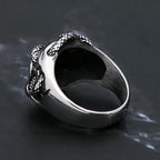 Snake Ring – Skull with Amulet Gothic Punk Biker Viking Statement detail image - detail view 6