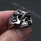 Snake Ring – Skull with Amulet Gothic Punk Biker Viking Statement product image