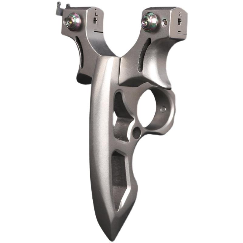 404C Stainless Steel Spiked Ring Slingshot - 3-in-1 EDC Multi-Tool