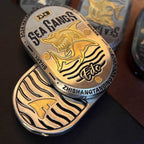 Stainless Steel Fidget Slider – Sea Shark EDC with Brass Shark Inlay detail image - detail view 5
