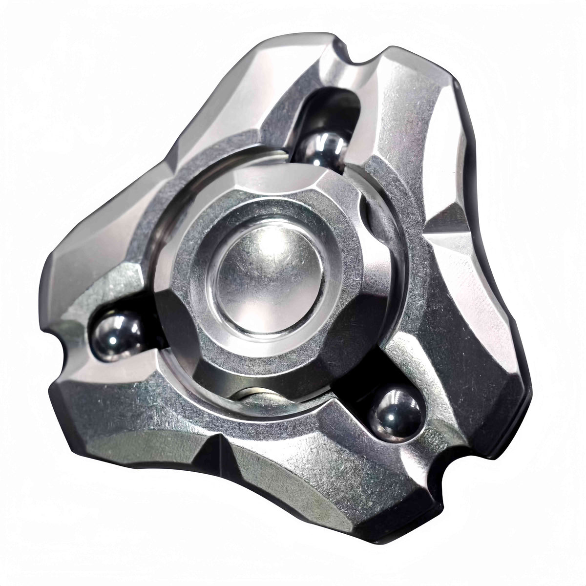 Stainless Steel Fidget Spinner – Shield Toy with Embedded Ball Bearings detail image - detail view 3
