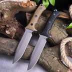 Stainless Steel Fixed Blade Knife – Full Tang Stonewash Tactical Sheath Survival Hunting detail image