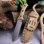 Stainless Steel Fixed Blade Knife – Full Tang Stonewash Tactical Sheath Survival Hunting product image