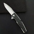 Stainless Steel Folding Knife – Ergonomic Handle Compact EDC Outdoor Camping Utility detail image - detail view 5