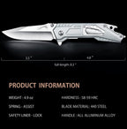 Stainless Steel Folding Knife – Leopard's Edge Multipurpose Pocket detail image - detail view 11