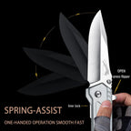 Stainless Steel Folding Knife – Leopard's Edge Multipurpose Pocket detail image - detail view 8