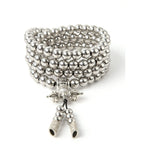 Stainless Steel Necklace – 108 Buddha Beads Mala with Multi-Function Self Defense detail image - detail view 5