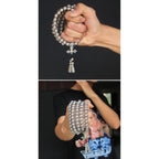 Stainless Steel Necklace – 108 Buddha Beads Mala with Multi-Function Self Defense detail image - detail view 6