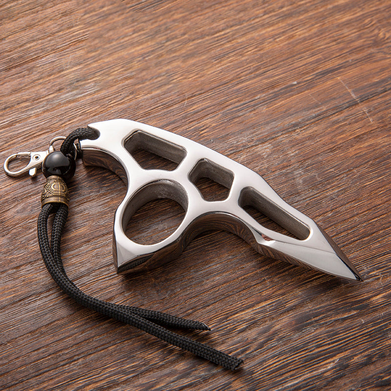 Stainless Steel Spiked Knuckles – 304 Dual Spike Single Finger with Mirror Polished 14mm detail image - detail view 5