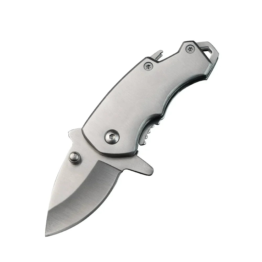 Stainless Steel Utility Knife – Shark Fang Mini Folding with Keychain EDC detail image - detail view 9