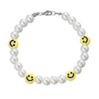 Statement Bracelet – Pearl with Smiley Face Handmade Cute Y2K detail image