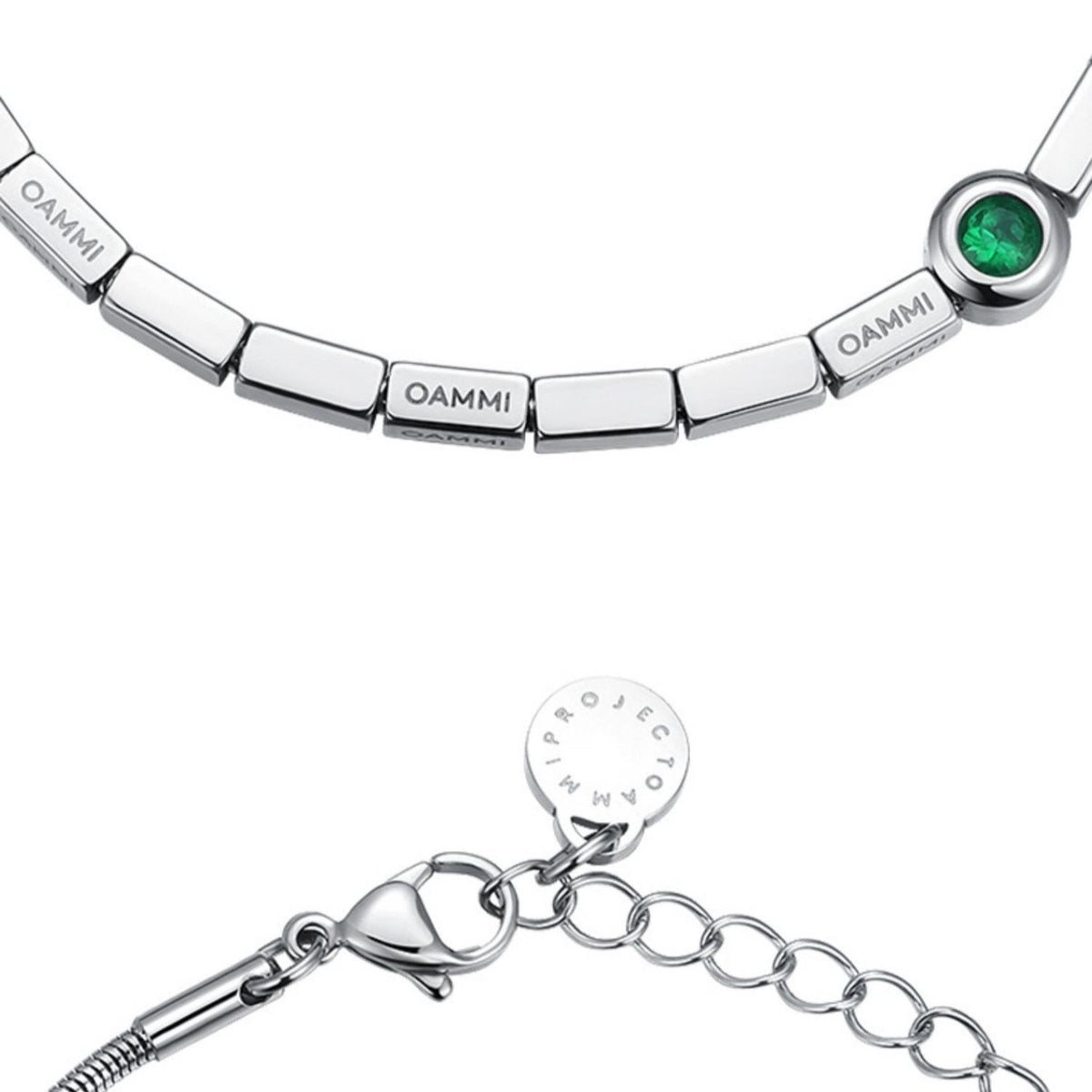 Steel Bracelet – Cosmic Prism Unisex Geometric Cube Link with Modular Design detail image - detail view 8