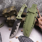 Steel Bushcraft Knife – DC53 Full Tang 6mm Spine Kydex Sheath Hunting Tactical Survival product image