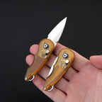 Steel Folding Knife – Keychain 7Cr PEI Handle Drop Point Amber EDC Mini Pocket detail image - detail view 6