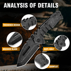 Steel Folding Knife – Machete D2 59-60 HRC Camping Machete Outdoor EDC Survival detail image - detail view 13