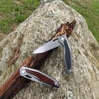 Steel Folding Knife – Razor-Edge Bear Claw D2 with Carbon Fiber & Rosewood Options detail image - detail view 4