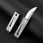 Steel Folding Knife – Tactical D2 Gravity Opening Aluminum Handle EDC Stress Relief detail image