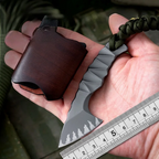 Steel Tactical Axe – Lil' Axion D2 Mini Knife with One-Piece Construction with Sheath EDC detail image - detail view 6