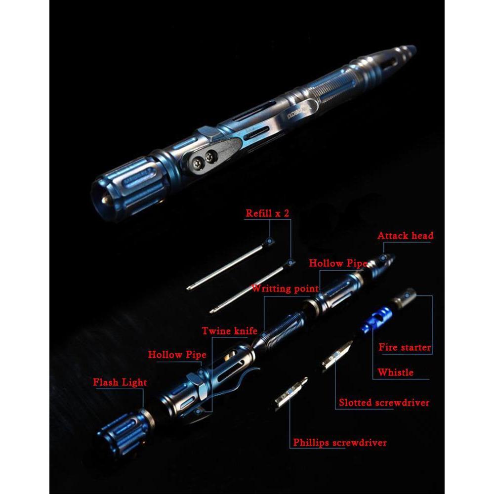 T-05 Titanium Coated Tactical Pen Flashlight Multi-Tool