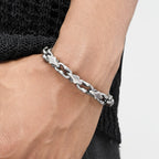 Titanium Bracelet – Midnight Starfall Matte Steel Unisex Cuff with Hip-Hop Style detail image