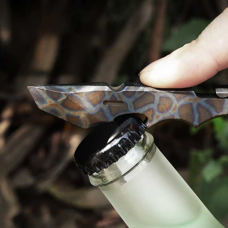 Titanium Mini Pry Bar - Multi-Function EDC Tool Bottle Opener & Self-Defense Carry