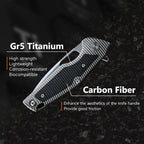 Titanium EDC Knife – Shadow Blade with M390 Steel Blade with Precision Engineering detail image - detail view 11