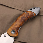 Titanium Folding Knife – Enchantress VG10 with Stabilized Wood EDC detail image - detail view 10