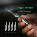 Titanium Folding Knife – Scalpel GR5 Micro Replaceable Blade EDC TSA Compliant Travel detail image - detail view 9