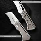 Titanium Folding Knife – Titan Claw Mini EDC with 14C28N Steel & GR5 Handle detail image