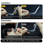 Titanium Folding Knife – WaspArmor Blade Micro Scalpel with Surgical Blade EDC Keychain detail image - detail view 13