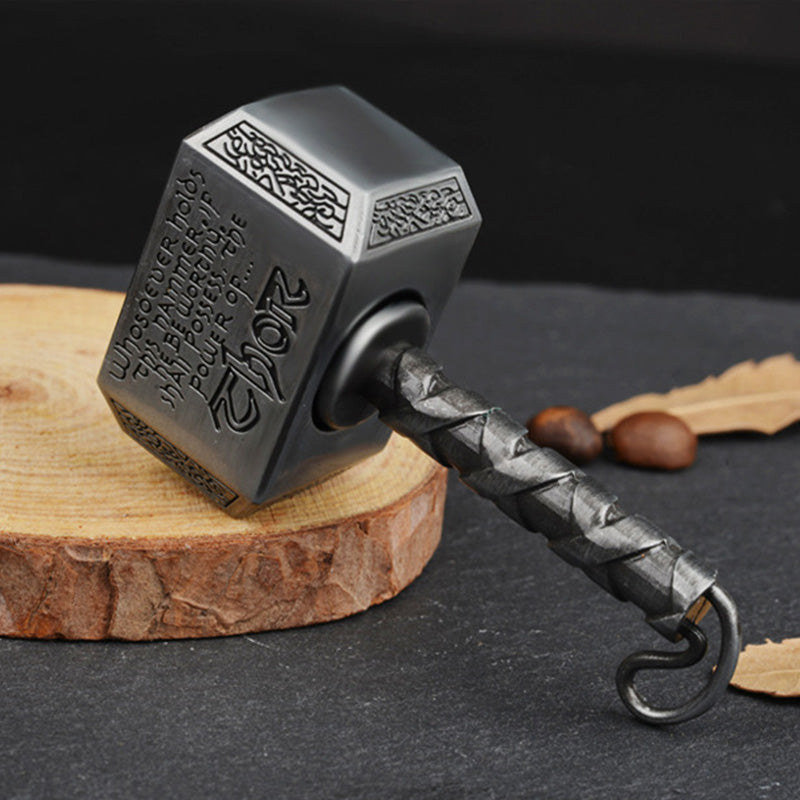 Thor's Spin Heavy Metal Fidget Spinner - Thor's Hammer Design with Ratchet Click EDC