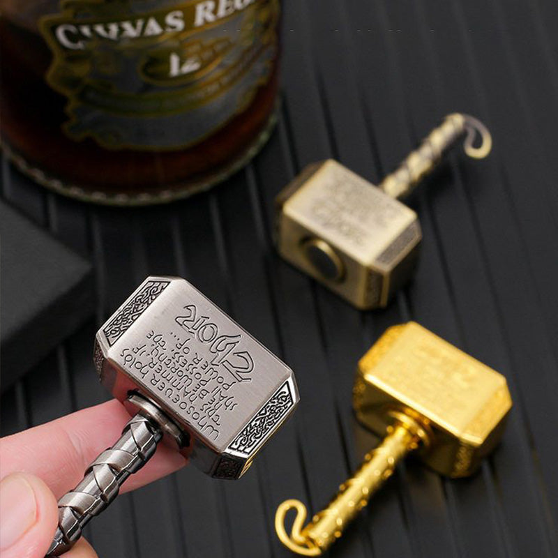 Thor's Spin Heavy Metal Fidget Spinner - Thor's Hammer Design with Ratchet Click EDC