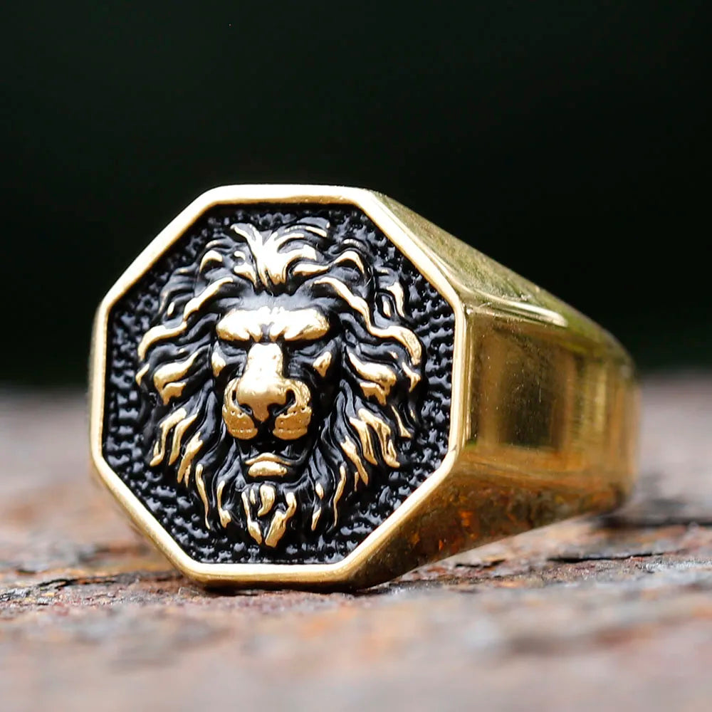 Tiger Ring – Savage 3D Head Gothic Punk Biker Statement Gold Steel