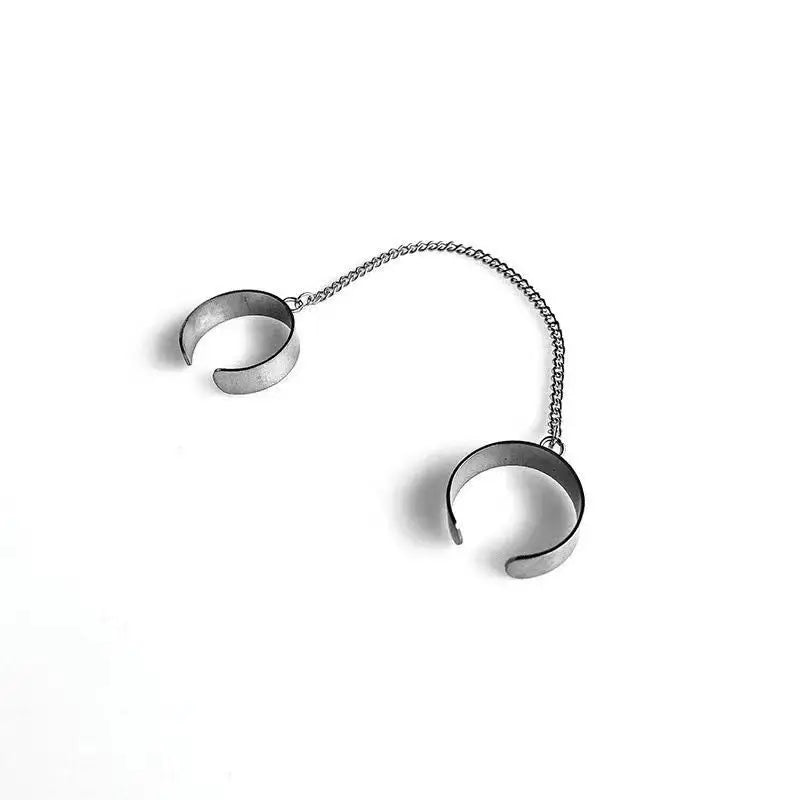Statement Ring – Double Band Chain Link Punk Gothic Hip Hop Adjustable Ring