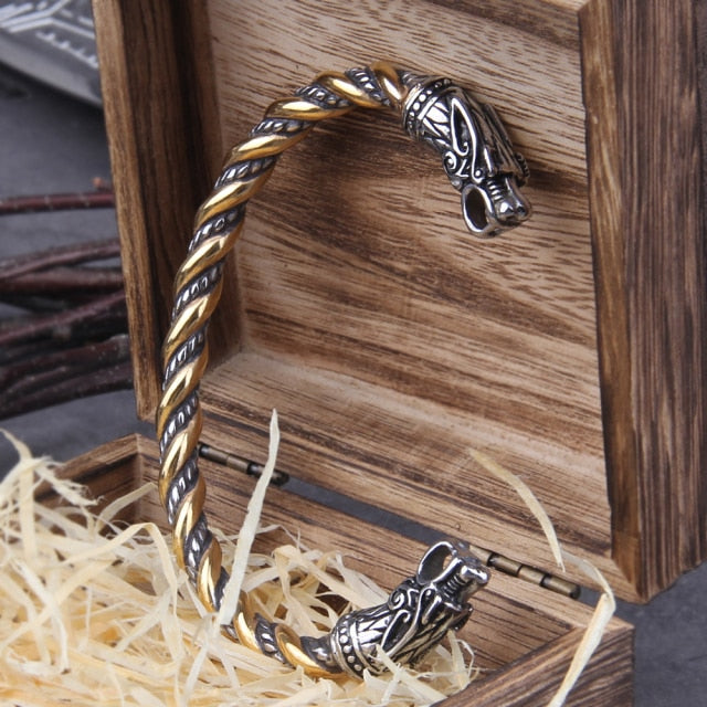 Wolf Bracelet – Nordic Cuff Viking Norse Gothic Punk Statement