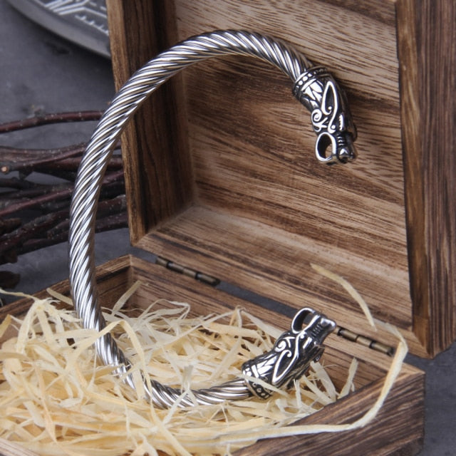 Wolf Bracelet – Nordic Cuff Viking Norse Gothic Punk Statement