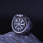 Valknut Ring – Viking Stainless Steel with Compass Rune Norse Mythology detail image